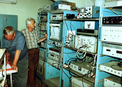 Июльский эксперимент, аппаратурная комната РТ-70 в Евпатории, Александр Дементьев и Николай Дугин